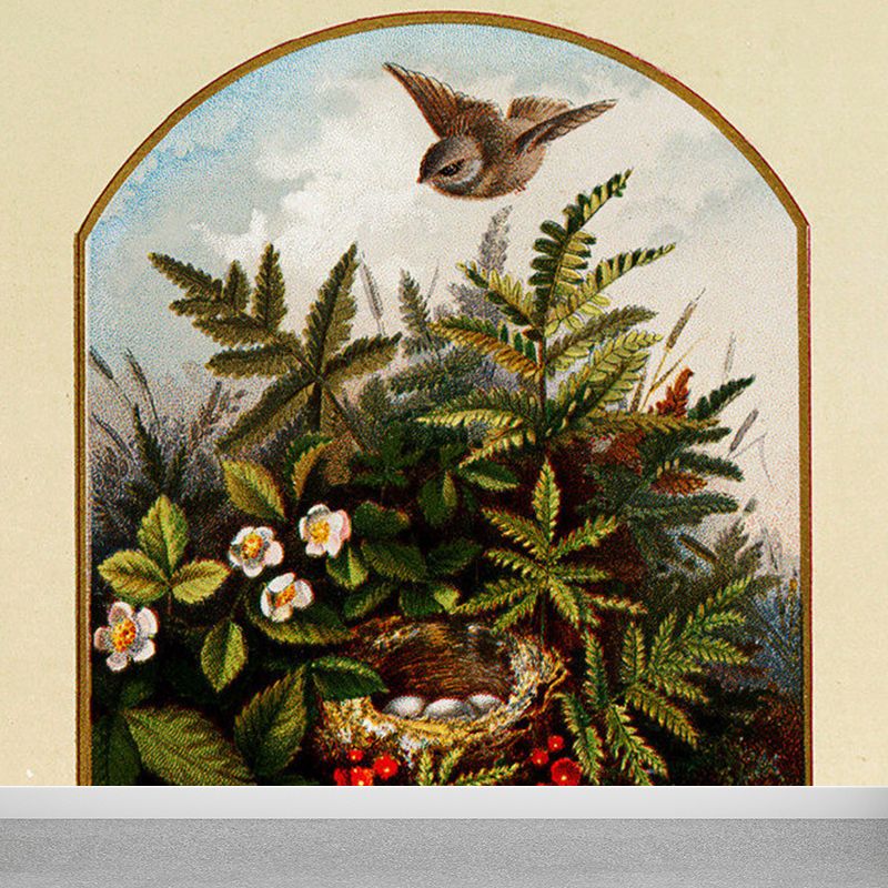 Extra Large Floral Design Mural Green Non-Woven Wall Art for Home Decor, Personalised