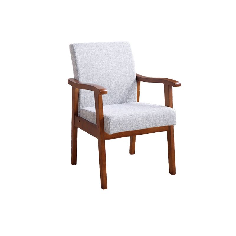 Mid-century Solid Wood Frame Removable Slipcover Accent Armchair