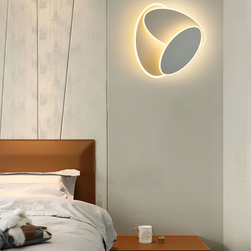 Modern Simple Iron Wall Light Ellipse Shape Rotatable Wall Lamp for Living Room