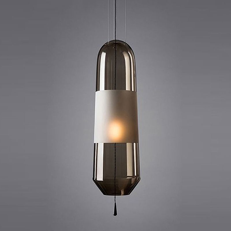 1 Light Unique Hanging Pendant Modern Style Glass Hanging Lighting for Restaurant