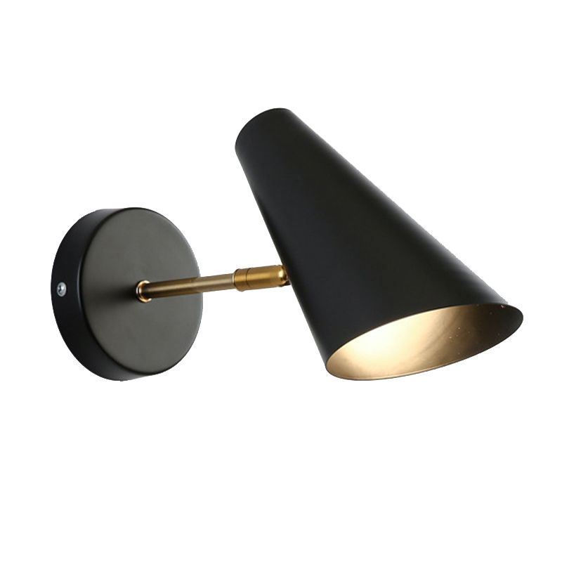 Cone Simplicity Metal 1 Light Wall Light Fixture in Black/White