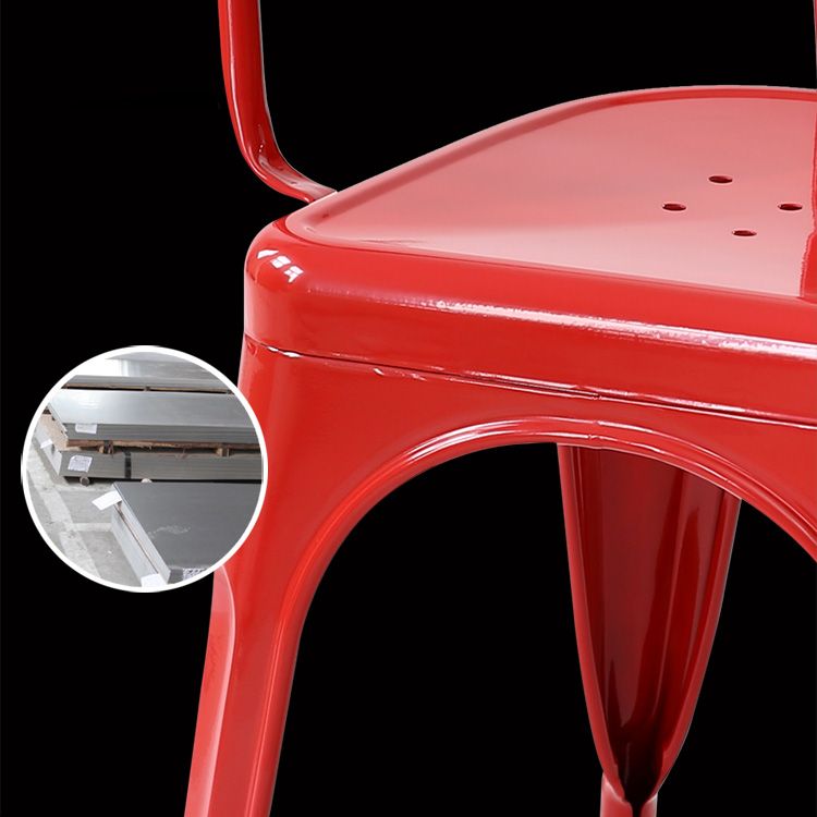 Industrial Style Dining Chair Metal Dining Arm Side Chairs for Kitchen (Set of 4)