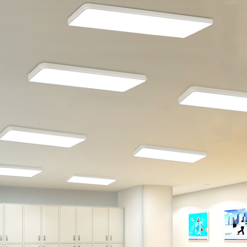 Office Ceiling Mounted Light Modern LED Flush Light with Rectangular Acrylic Shade