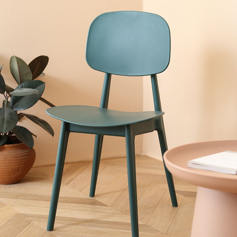 Contemporary Plastic Dining Chair Open Back Dining Side Furniture in Matte Finish for Home
