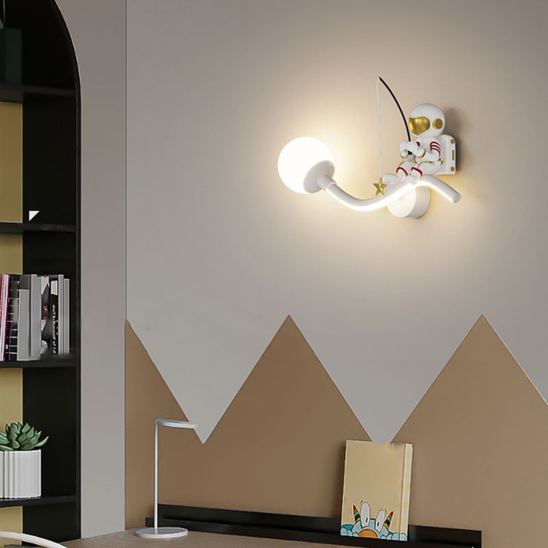 Astronaut LED Wall Mount Light Children Wall Light with Acrylic Shade for Kid's Room