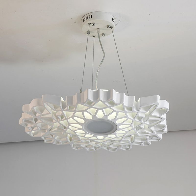 Lámpara colgante de panal resina contemporánea 1 cabeza blanca techo colgante luz