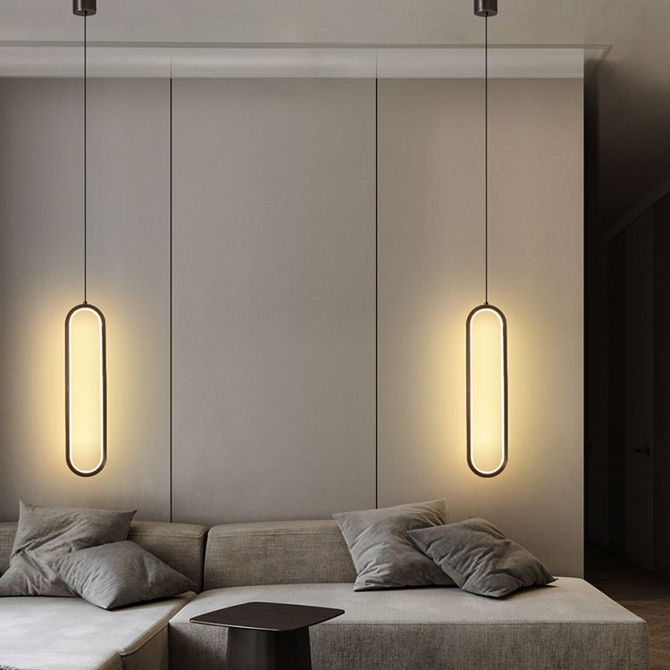 Koper LED lineair hanglampje in moderne luxe stijl acrylhangende lamp voor binnenruimtes