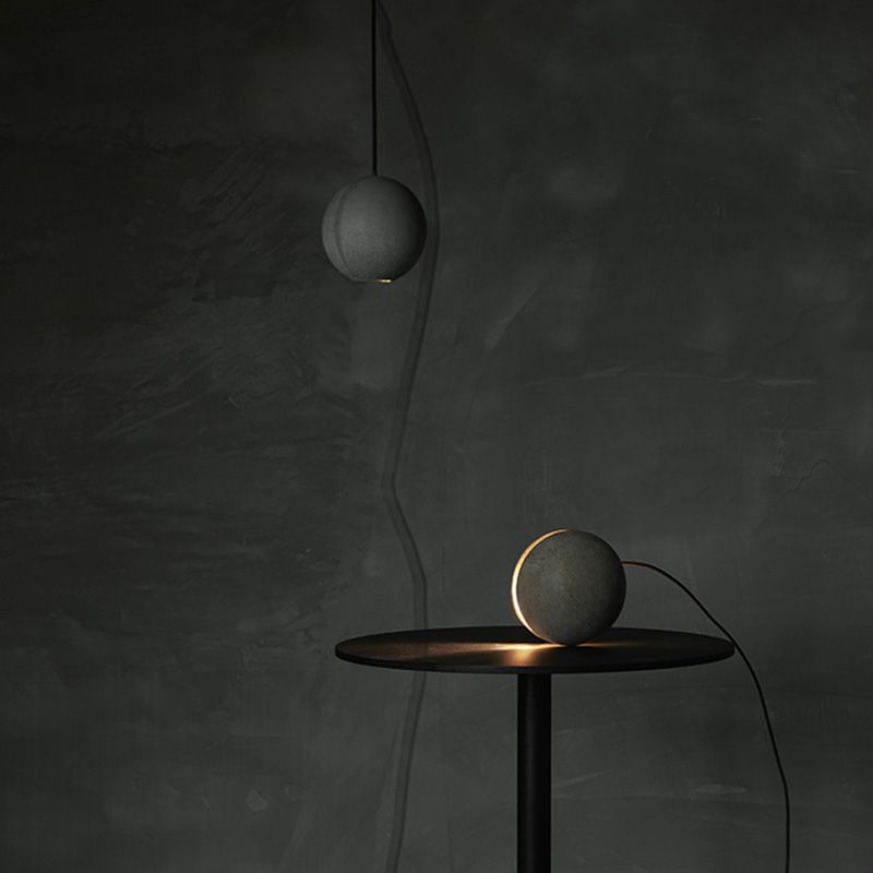 1 éclairage léger suspension du globe contemporain de ciment plafond LED en gris