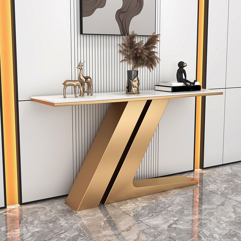 Modern Accent Table Stone Rectangle End Table for Hall , 31.5" Tall