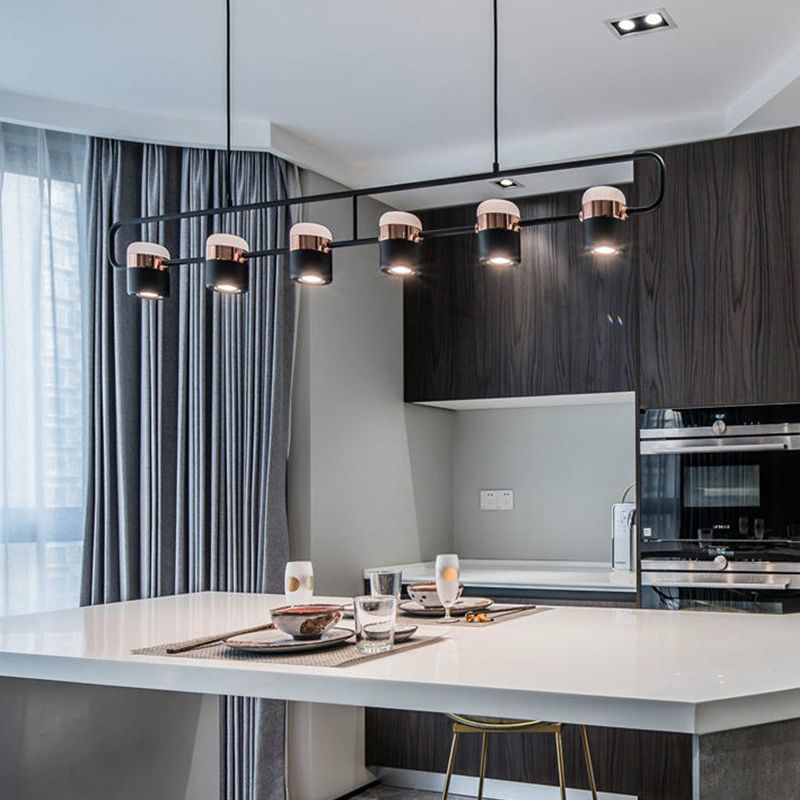 Contemporary Style Cylinder Island Lights Metal Island Pendant Lights