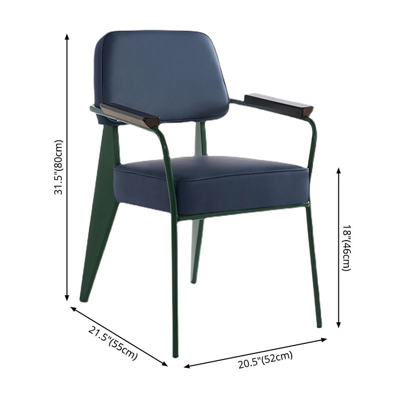 Open arrière Arm à manger chaise industrielle des fauteuils rembourrés avec des jambes en métal