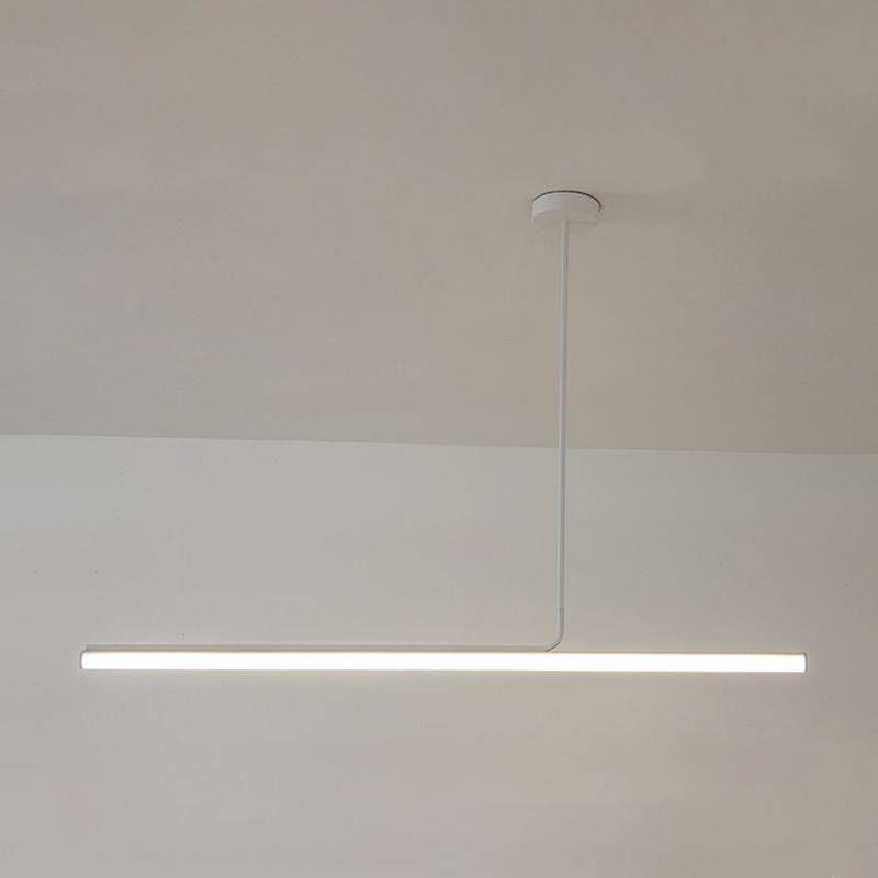 Modern Aluminum Pendant Lighting Linear Shape Hanging Light Fixtures in Black and White