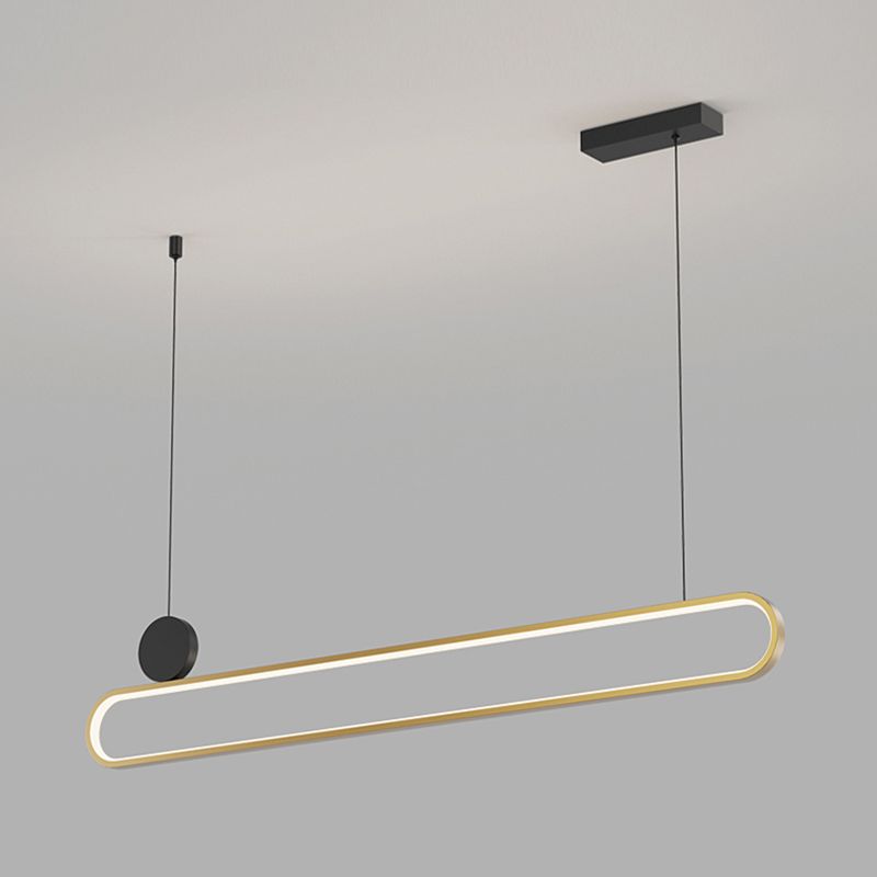 Luces de isla ovalada Modernismo Luz de la isla metal en oro para el comedor