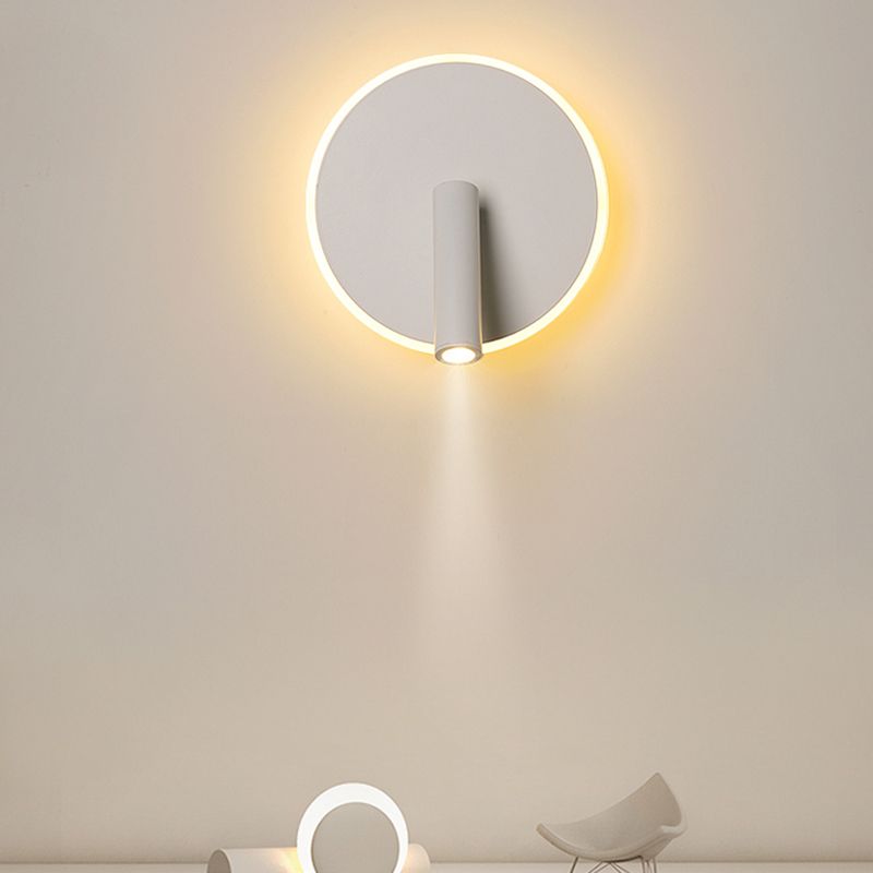 Aluminium Geometric LED Wall Lamp in Modern Concise Style Wrought Iron Reading Wall Sconce with Acrylic Shade