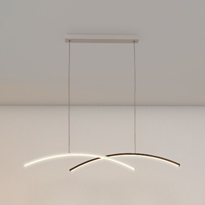 Contemporary Style Linear Shape Island Lights Metal 2 Light Island Light Fixtures