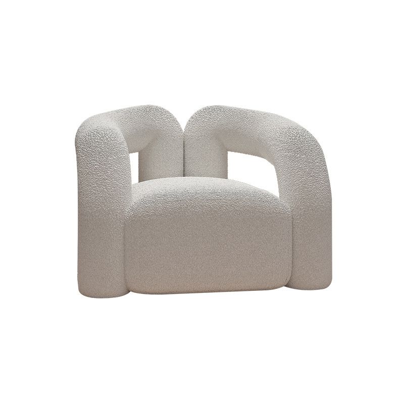 Contemporary White Sofa with Tuxedo Arm and Tight Back in Wool