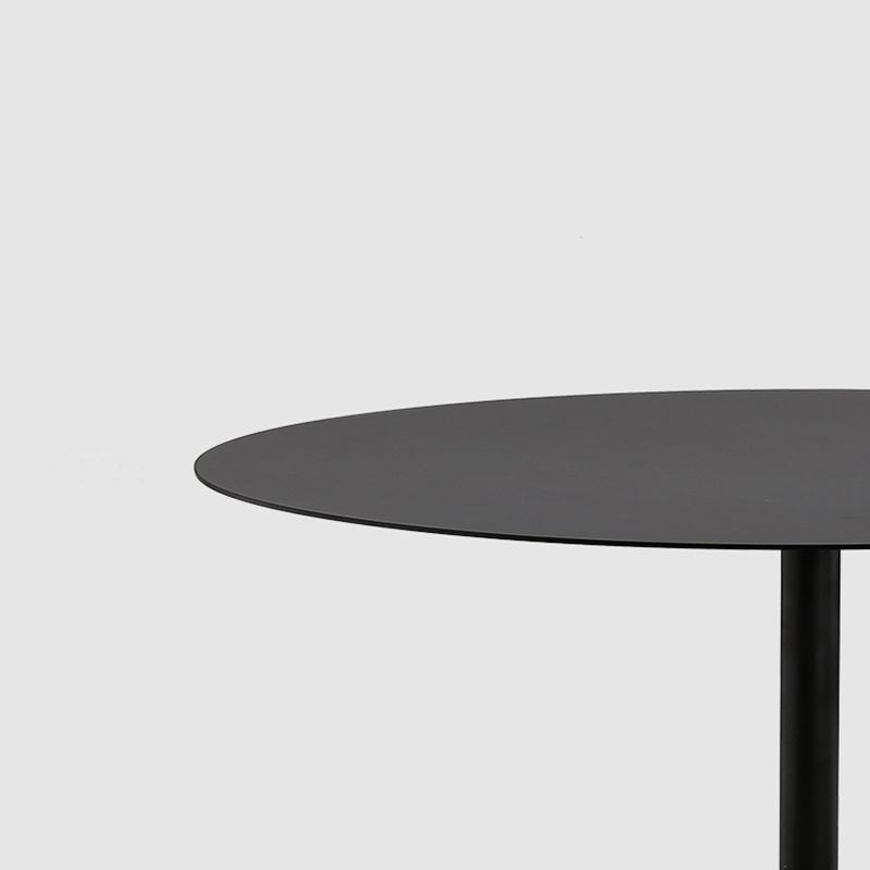 Contemporary Metal Round Side End Table with Single Terrazzo Base