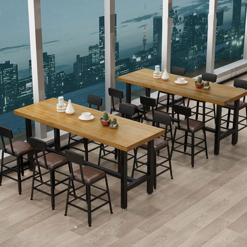 1/2/6/7/9/11 Pieces Table and Stool Set Rectangle Glam Solid Wood Counter Height Set