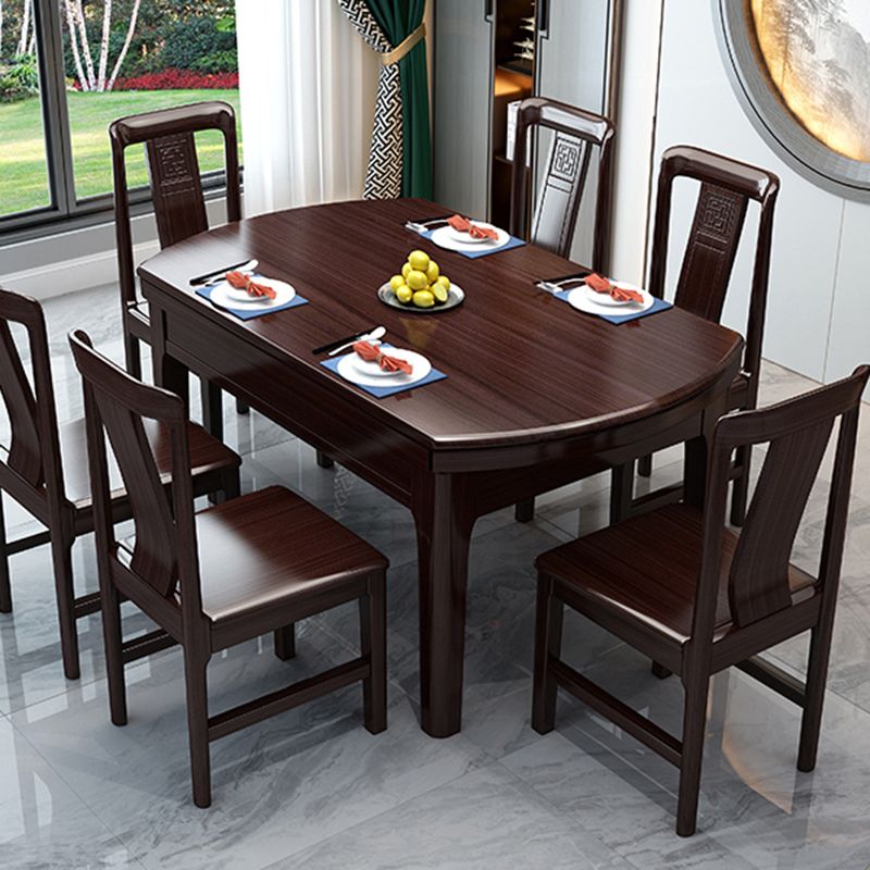 Brown Wood Foldable Dining Table Traditional Kitchen Dinette Table