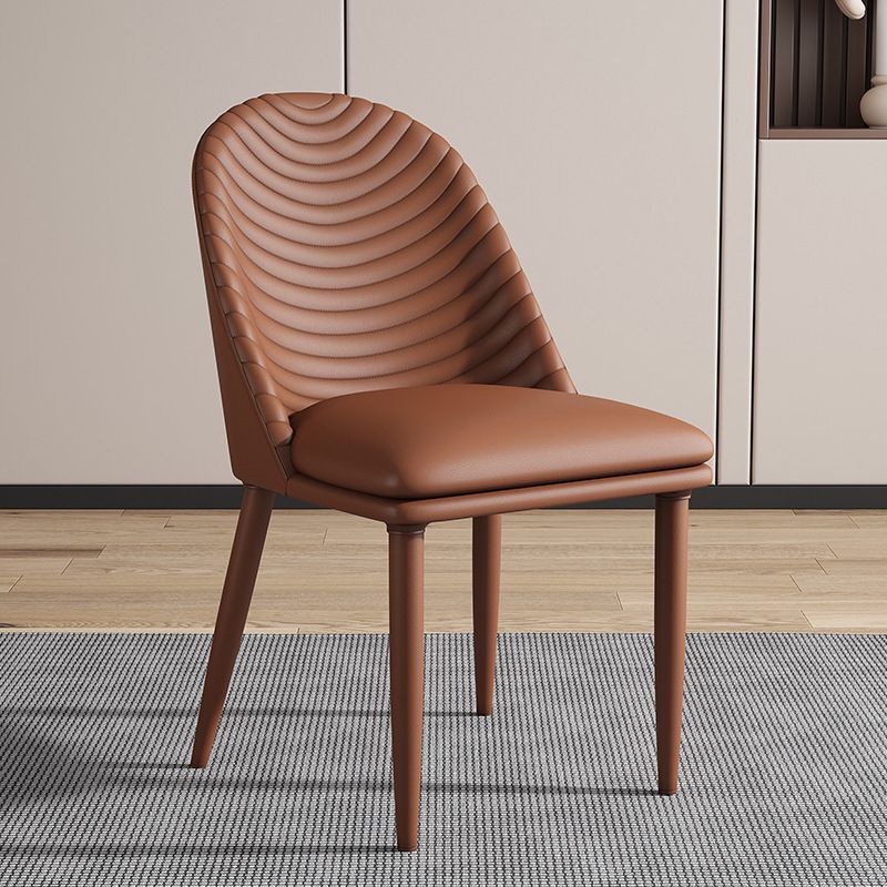 Contemporary Faux Leather Dining Chair Parsons Chair in Matte Finish for Kitchen