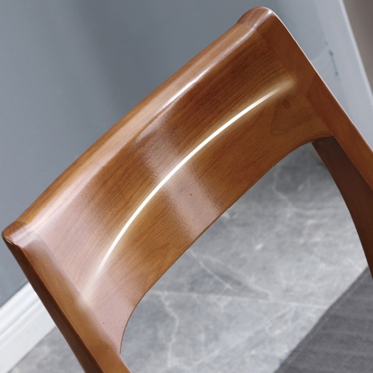 Chaises de salle à manger en bois modernes, chaise sans bras latérale à dos ouvert pour la cuisine