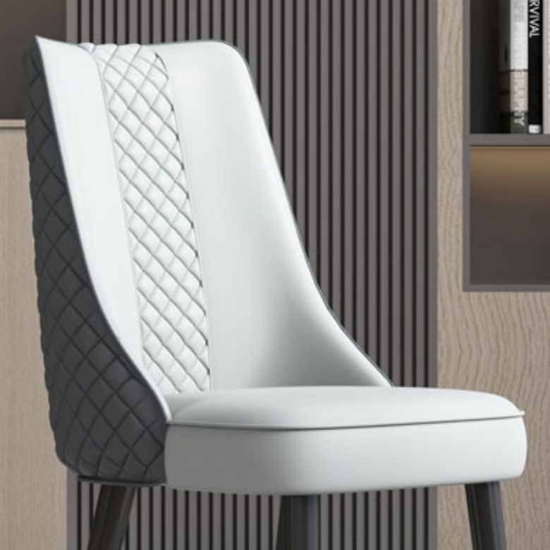 Industrial Style Dining Chairs Faux Leather Kitchen Chairs with Wood Legs