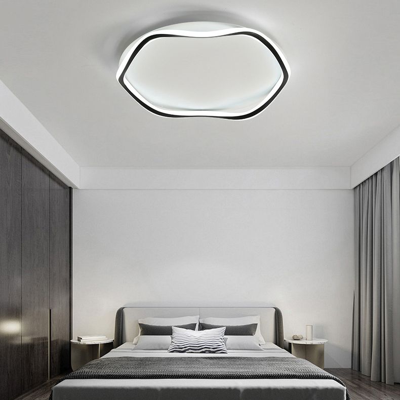 Moderne Lineare Eisen Flushmount Licht Acryl Schatten Bündig Montage Decken