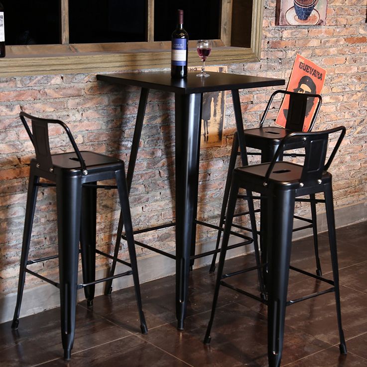 1/3/4/5 Pieces Industrial Bar Table Set Iron Bistro Set with Stools
