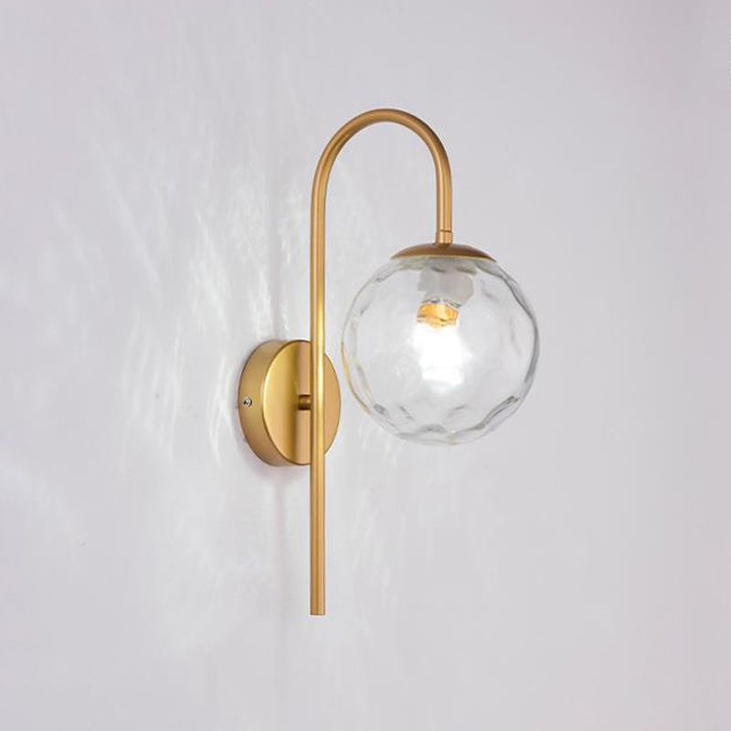 Ball Glass Shape Wall Light Modern Style 1-Light Wall Light Sconce