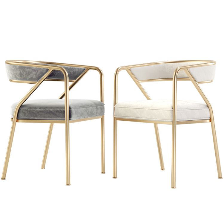 Flannel Scandinavian Restaurant Arm Chair Open Multi-color Dining Chair