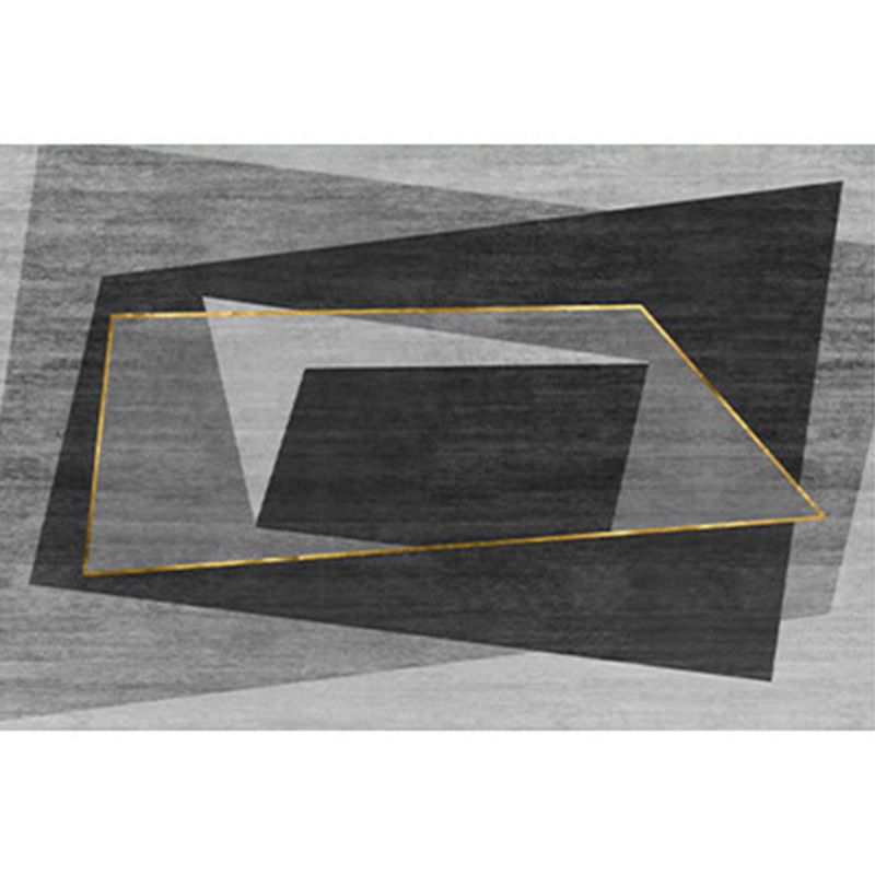 Contemporary Gray Rug Polyster Novelty Carpet Non-Slip Indoor Rug for Living Room