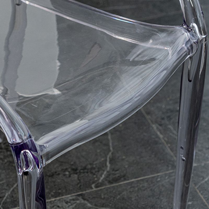 Glam Acrylic Frame Dining Armchair Slat Back Stacking Arm Chair