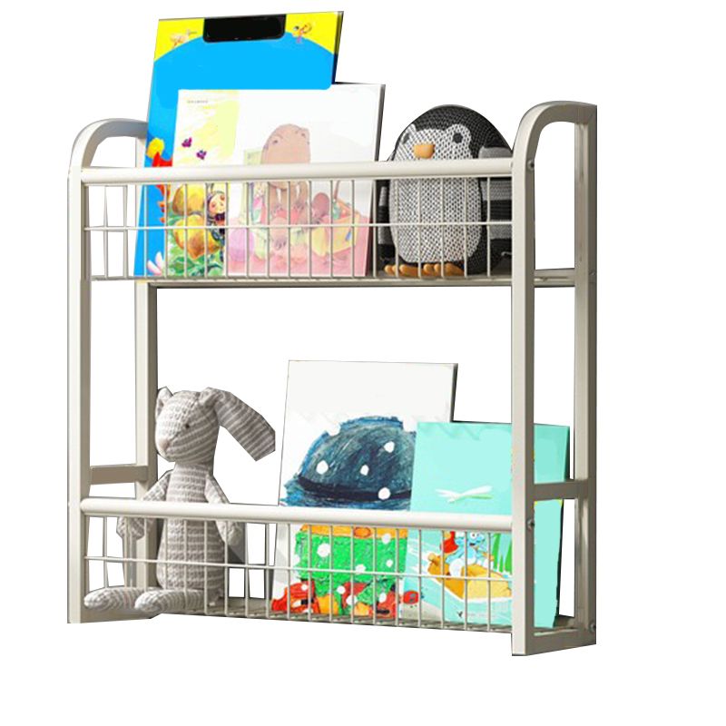 Floating Contemporary Bookcase Metal Closed Back Bookshelf with Shelves