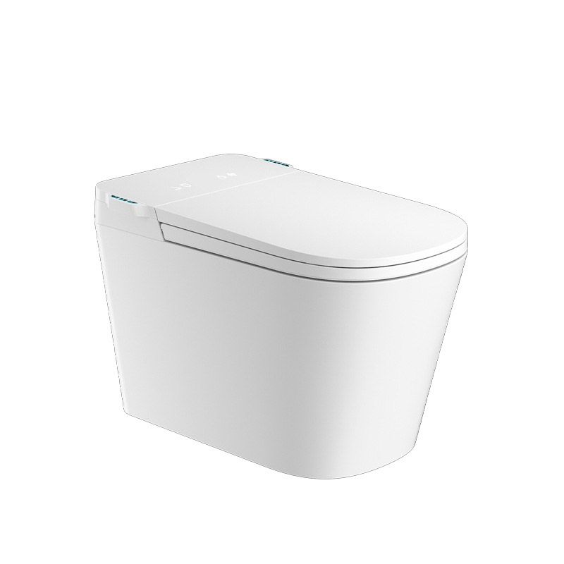 Modern White Toilet Bowl Siphon Jet Toilet with Soft-Close Seat for Bathroom