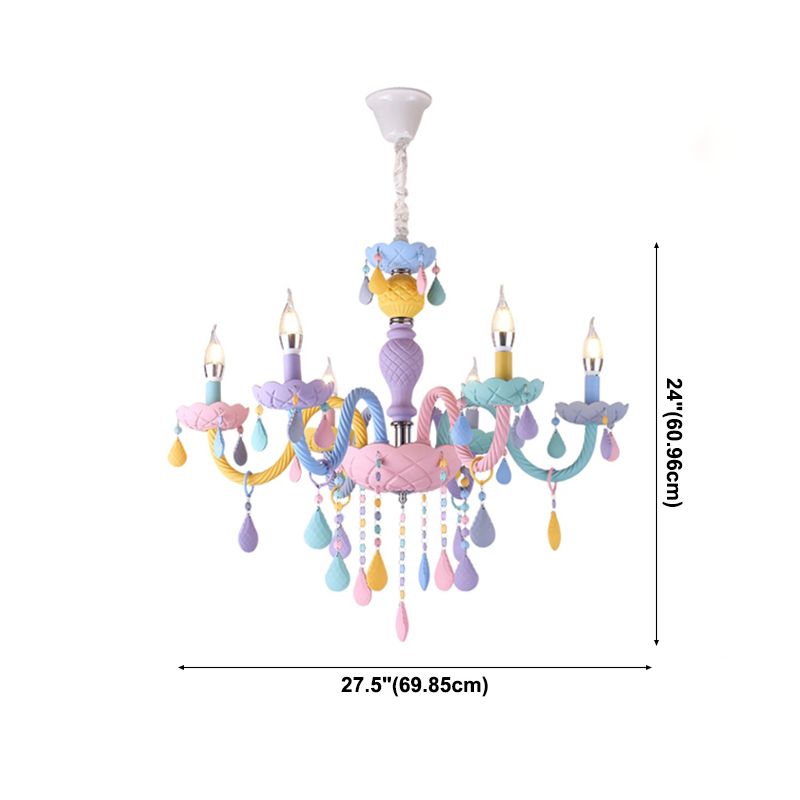 Luces colgantes de color multicolor de techo de metal moderno para la habitación de los niños