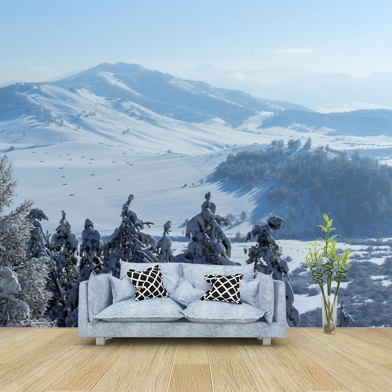 Snow Mountain Wall Mural Wallpaper Modern Style Mildew Resistant for Decoration