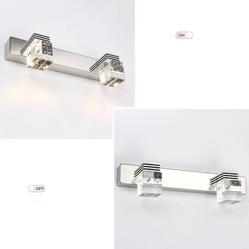 Luci a specchio di vanità quadrate Modern Minimalist Minimalist Crystal Vanity Light