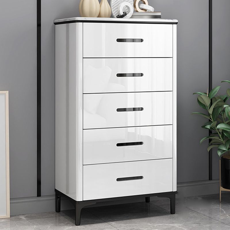 Contemporary Stone Storage Chest Bedroom White Chest with Black Legs