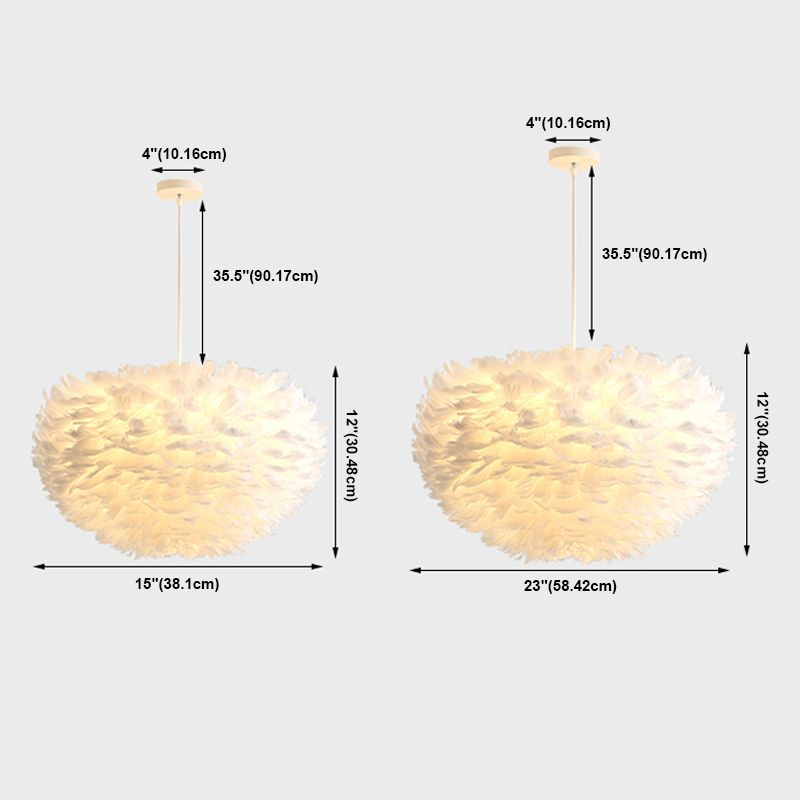 Goose Feather Pendant Light Nordic Modern Living Room Ceiling Hanging Light Fixture
