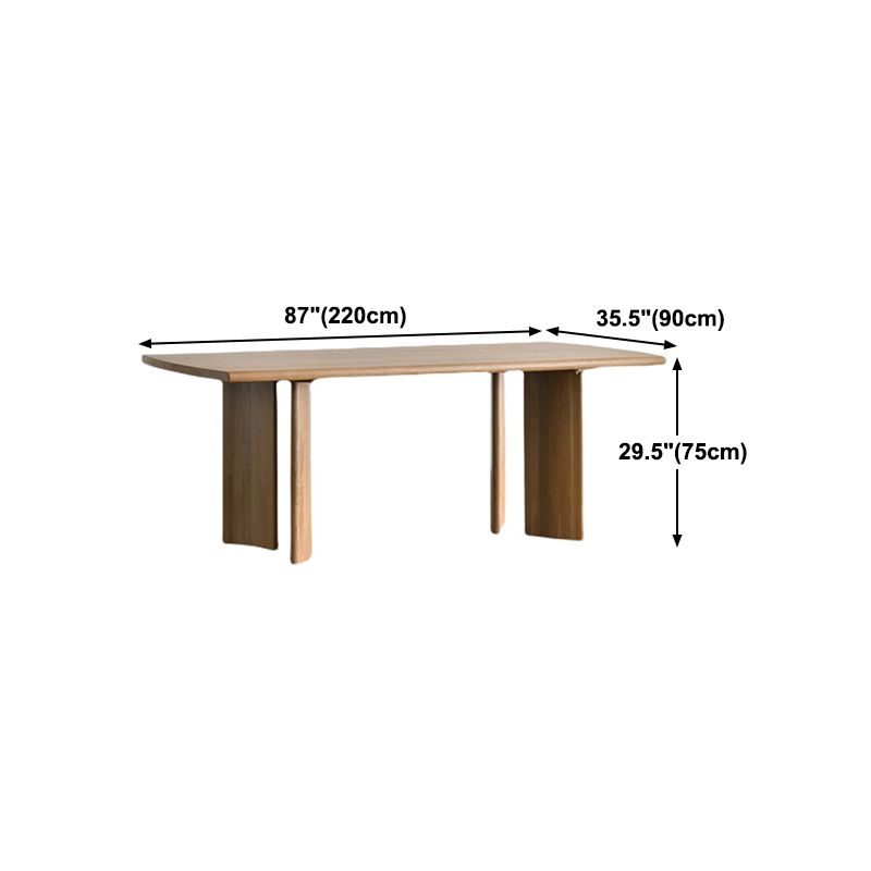 Rectangle Pine Wood Table Modern Dining Table with 4 Legs for Restaurant