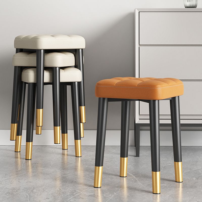 Water Resistant Ottoman Square Metal Frame Fabric Tufted Standard