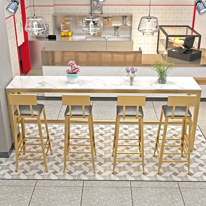 Glam Style Rectangle Bistro Set 1/5/9 Pieces Faux Marble Bar Table Set