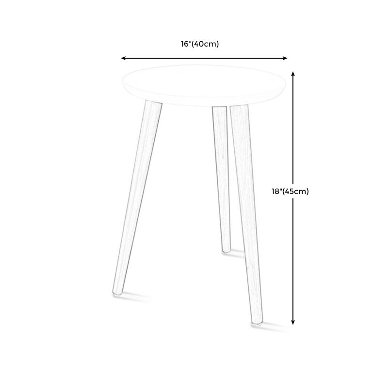 Round Wood Top End Table Contemporary Tripod Sofa Side End Table in Natural/White