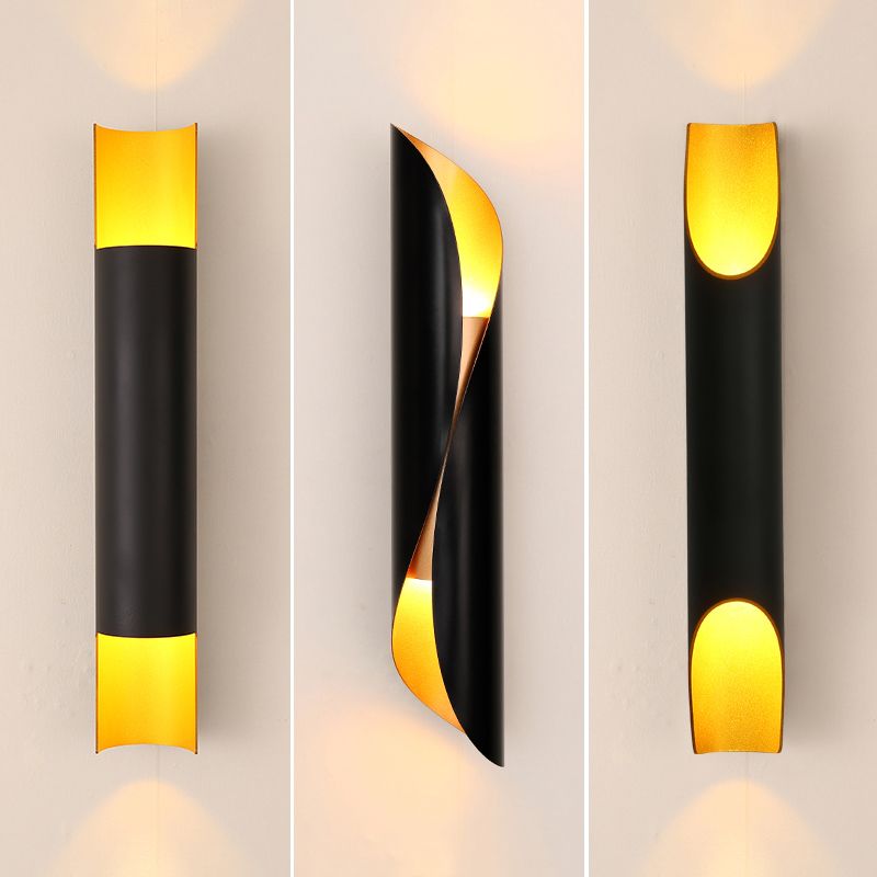 Cilindro Dormitorio Luz de luz Luz de luz Metal Simplicity Lighting Lights en dorado-negro