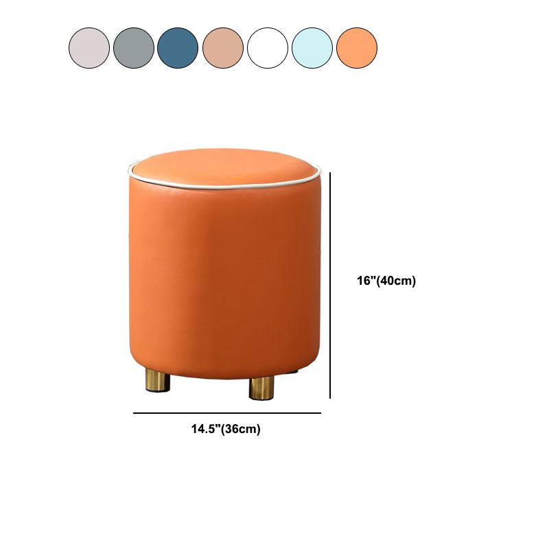Orange Leather Round Standard Water Resistant Indoor Standard