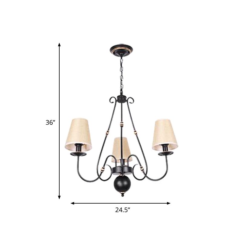 Braccio vorticoso soggiorno soffitto lampadario in tessuto classico 3/4/6 luci appiccicogene