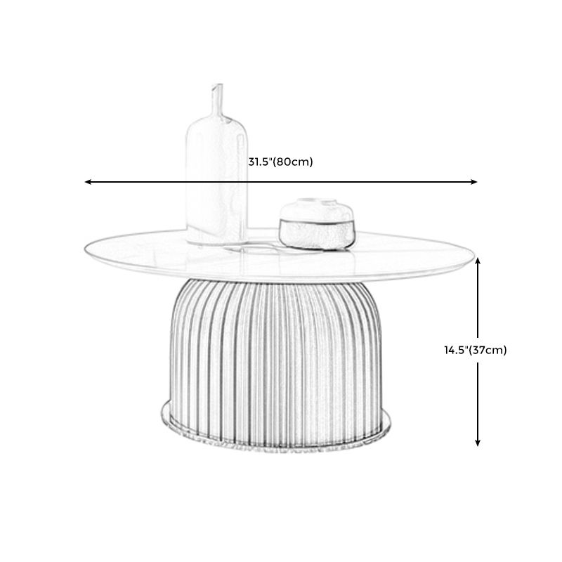 Modern Coffee/White Round Coffee Table Porcelain Metal Cocktail Table
