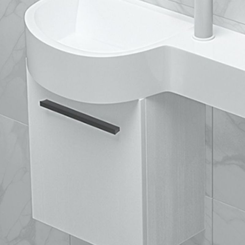 Contemporary Bathroom Sink with Pop-Up Drain Porcelain Wall Mount Bathroom Sink Only