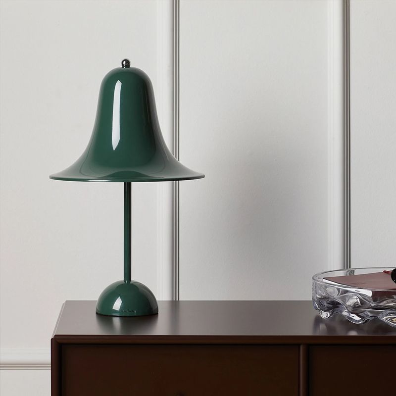 Minimalist Style Night Table Lamp Metal Hat Shape Bedroom Table Light