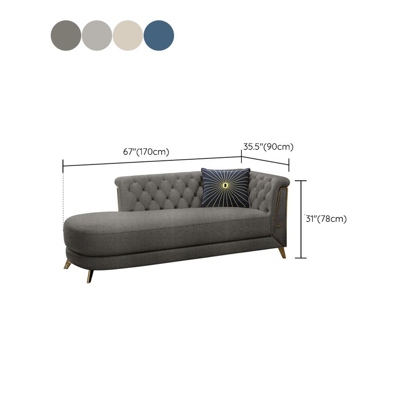 Contemporary Upholstered Chaise Lounge Couch Rolled Arms Lounge Chair